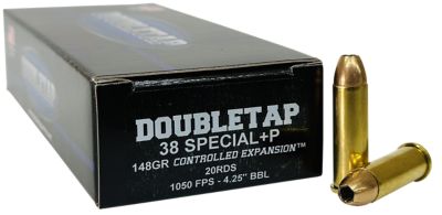 DoubleTap Ammunition .38 Special 148-Grain Controlled Expansion JHP Handgun Ammunition, 20 Rounds