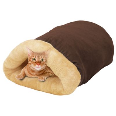 GOOPAWS Covered Cat & Dog Bed, Brown