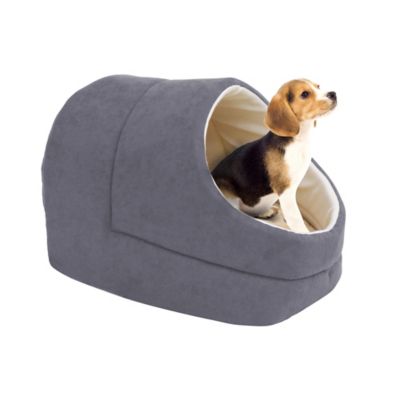 GOOPAWS Cave Covered Cat & Dog Bed, Grey