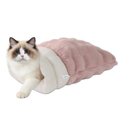 GOOPAWS 4 in 1 Self Warming Cat Sack Bed Cave, Pink