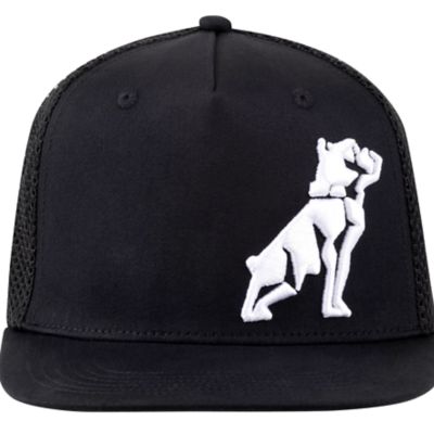 Mack Workwear USA Men's Flat Brim Dart Logo Trucker Hat, Adjustable Snapback