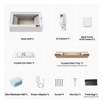 Image showing  Purobot Crystal Duo Automatic Cat Litter Box with Camera