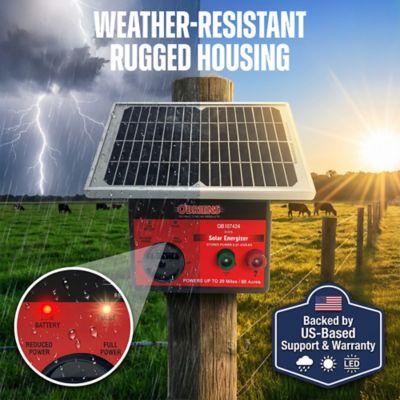 Image showing 2 th O'Briens 0.31 Joule Solar Electric Fence Charger, Powers Up to 20 Miles or 60 ac