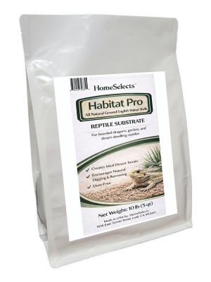 HomeSelects Habitat Pro Reptile Substrate-English Walnut Grit, Bearded Dragons, Geckos & Desert Reptiles, 10 lb.