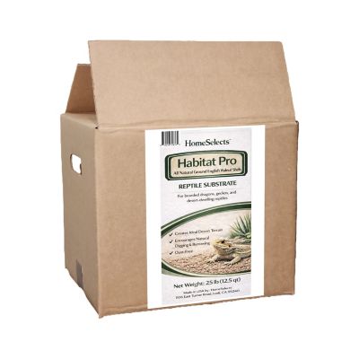 HomeSelects Habitat Pro Reptile Substrate-English Walnut Grit, Bearded Dragons, Geckos & Desert Reptiles, 25 lb.