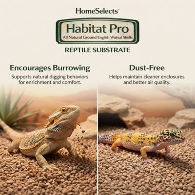Image showing  Habitat Pro Reptile Substrate-English Walnut Grit, Bearded Dragons, Geckos & Desert Reptiles, 25 lb.