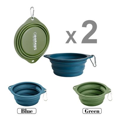 Image showing 1 th GOOPAWS Silicone Non-Skid Travel Cat & Dog Bowl, 2 ct.