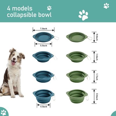 Image showing 3 th GOOPAWS Silicone Non-Skid Travel Cat & Dog Bowl, 2 ct.
