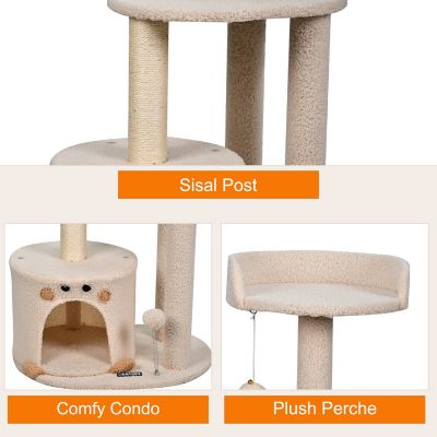 Image showing 3 th GOOPAWS Faux Fur Top Perch Cat Tree & Condo