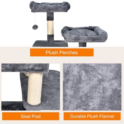 Image showing  65 in. Faux Fur Cat Tree & Condo, Dark Grey