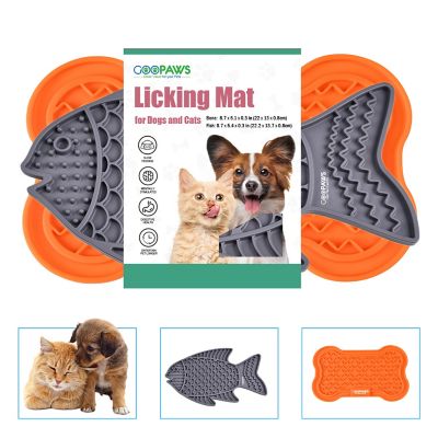 GOOPAWS Licking Mat 2 pk., Orange/Grey