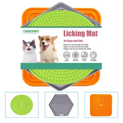GOOPAWS Licking Mat 3 pk., Orange/Grey/Green