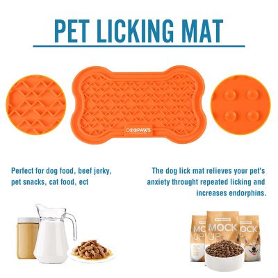 Image showing  Licking Mat 2 pk., Orange/Blue