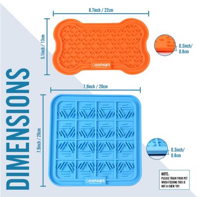 Image showing  Licking Mat 2 pk., Orange/Blue
