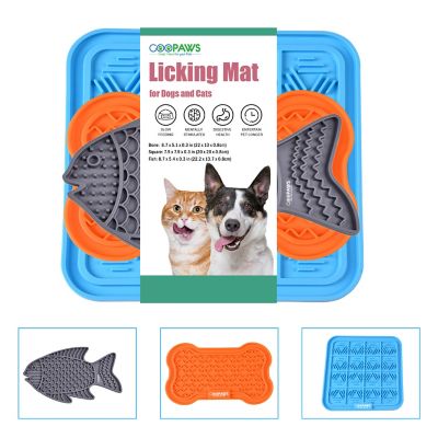 GOOPAWS Licking Mat 3 pk., Orange/Grey/Blue