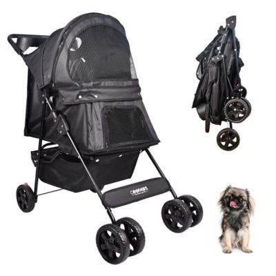 GOOPAWS 4 Wheel Dog Stroller, 36-in, Black