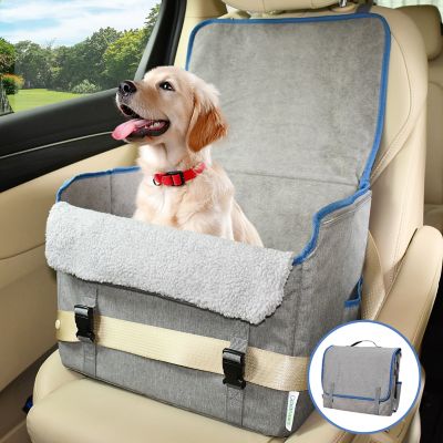 GOOPAWS Briefcase Shape Dog Booster Car Seat, Grey