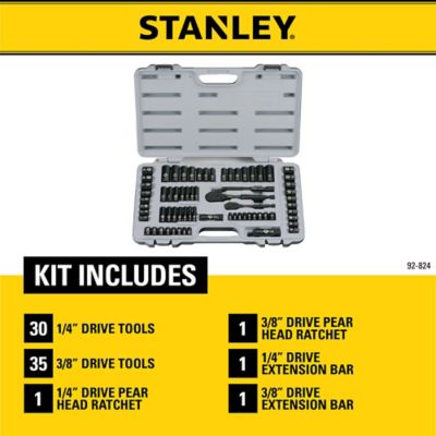 Image showing 7 th Stanley Black-Chrome Socket Set, 69 pc.