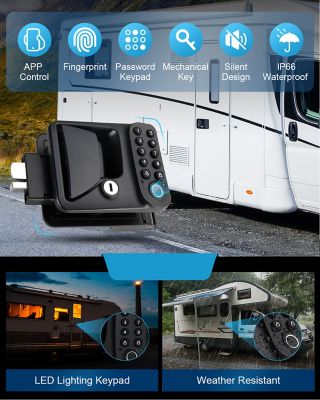 Image showing 6 th Uriah Products RV Smart Door lock 4-in-1