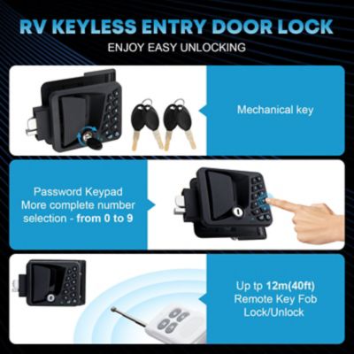 Image showing 1 th Uriah Products RV Smart Door lock 3-in-1