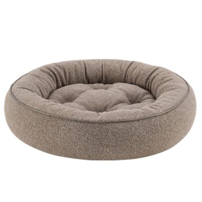 Retriever Faux Wool Round Bolster Dog Bed