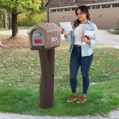 Image showing  Rustic Home Mailbox, Sandstone/Espresso