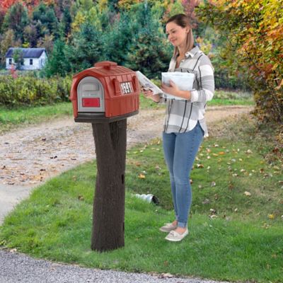 Image showing  Rustic Barn Mailbox, Burnt Red/Espresso