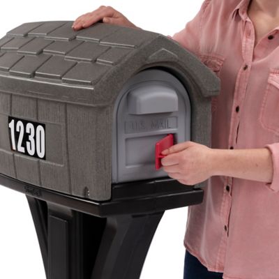 Image showing  Classic Home Mailbox (Gray Stone/ Black)