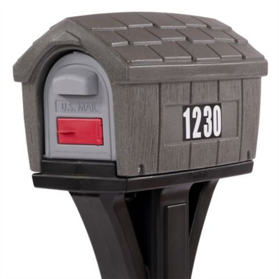 Image showing  Classic Home Mailbox (Gray Stone/ Black)