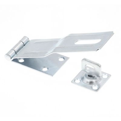 Prime-Line Door and Gate Safety Hasp Hinge Latch with Swivel Staple 6 in. with Screws Zinc Plated, Single Pack