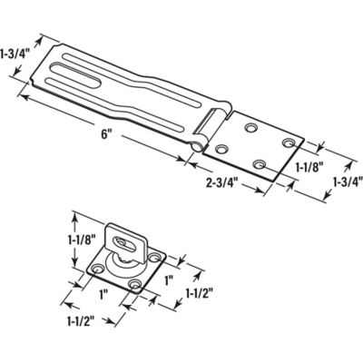 Image showing  Door and Gate Safety Hasp Hinge Latch with Swivel Staple 6 in. with Screws Zinc Plated, Single Pack