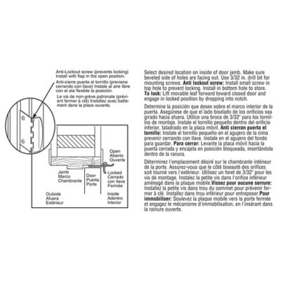 Image showing  Flip Lock Door Lock 2-3/4 in. Height with Fasteners, Matte Black, Single Pack