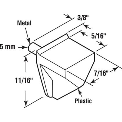 Image showing 1 th Prime-Line Shelf Support Peg, 5mm., Black Plastic with Metal Peg, 8 pk.