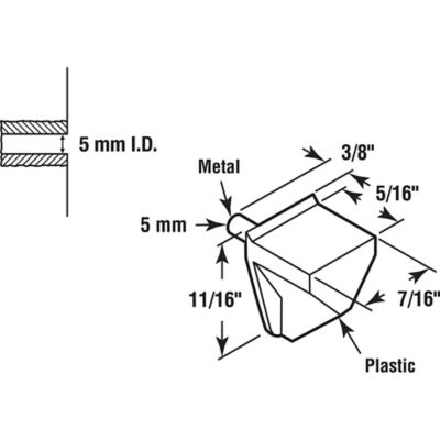 Image showing 2 th Prime-Line Shelf Support Peg, 5mm., Black Plastic with Metal Peg, 8 pk.