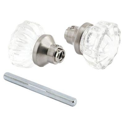 Prime-Line Mortise Style Fluted Glass Door Knobs, Features 2 in. Outside Diameter Knobs, Satin Nickel, 1 pk.
