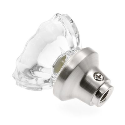 Image showing 1 th Prime-Line Mortise Style Fluted Glass Door Knobs, Features 2 in. Outside Diameter Knobs, Satin Nickel, 1 pk.
