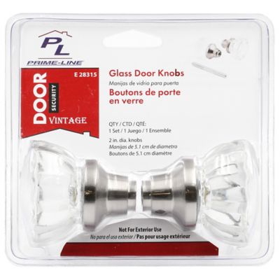 Image showing 4 th Prime-Line Mortise Style Fluted Glass Door Knobs, Features 2 in. Outside Diameter Knobs, Satin Nickel, 1 pk.