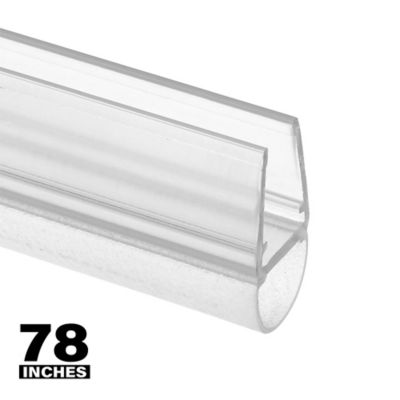 Image showing  1/4 in. Glass Shower Door Bulb Vertical Side Seal, Clear, 78 in., Fits Frameless Door, 1 pk.