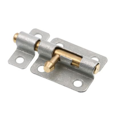 Prime-Line Door and Gate, Slide Barrel Bolt Latch 2-1/2 in. with Screws, Galvanized with Brass Bolt and Knob, Single Pack