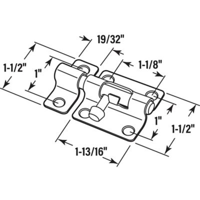 Image showing  Door and Gate, Slide Barrel Bolt Latch 2-1/2 in. with Screws, Galvanized with Brass Bolt and Knob, Single Pack
