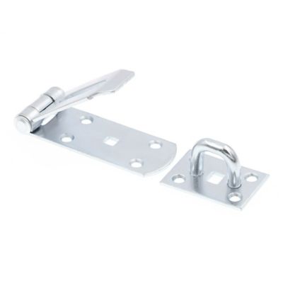 Prime-Line Door and Gate Extra Heavy Duty Safety Hasp Hinge Latch with Fixed Staple 3-1/2 in. with Screws Zinc Plated, 1 pk.