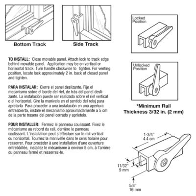 Image showing  Sliding Window Lock, Cam Action, Black, Single Pack