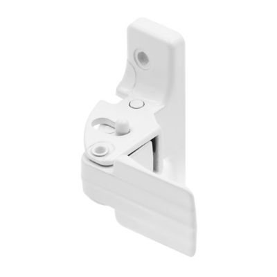 Image showing  Storm and Screen Door Push Button Handle Set, Interior Latch 1-1/2 in. Hole Center, Strike and Screws, White, 1 pk.
