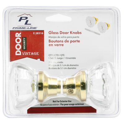 Image showing  Mortise Style Fluted Glass Door Knobs, Features 2 In. Outside Diameter Knobs, Brass Plated, Single Pack
