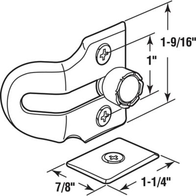 Image showing  Wood Window Vent Lock, Brass Plated Steel, 2 pk.