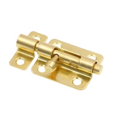 Prime-Line Door and Gate, Slide Barrel Bolt Latch 2-1/2 in. with Screws, Brass Plated, Single Pack