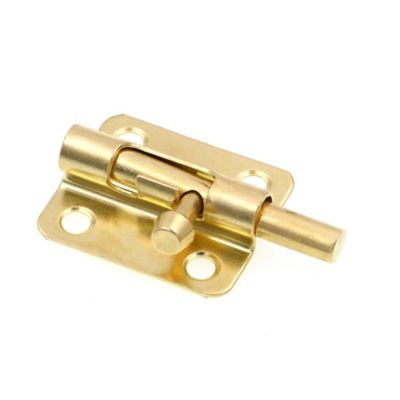 Image showing  Door and Gate, Slide Barrel Bolt Latch 2-1/2 in. with Screws, Brass Plated, Single Pack