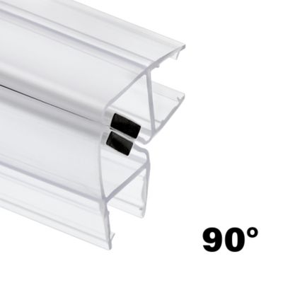 Image showing  1/2 in. Glass Shower Door 90 or 180 Degree Magnetic Vertical Side Set, Clear, 78 in., Fits Frameless Door, 2 pc.