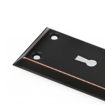 Image showing 7 th Prime-Line Oil Rubbed Bronze Mortise Keyed Lock Set with Glass Knob, Fits Doors with 2-3/8 in. Backset, 1 pk.