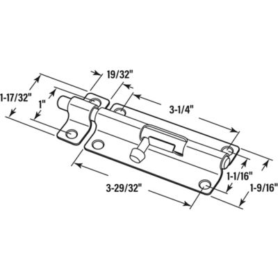 Image showing  Door and Gate, Slide Barrel Bolt Latch 5 in. with Screws, Zinc Plated, Rust Resistant, Single Pack